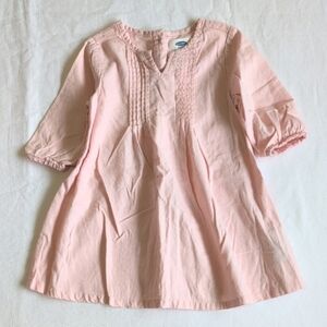 old navy pastel pink cotton twill pintuck a-line dress 2T toddler girls